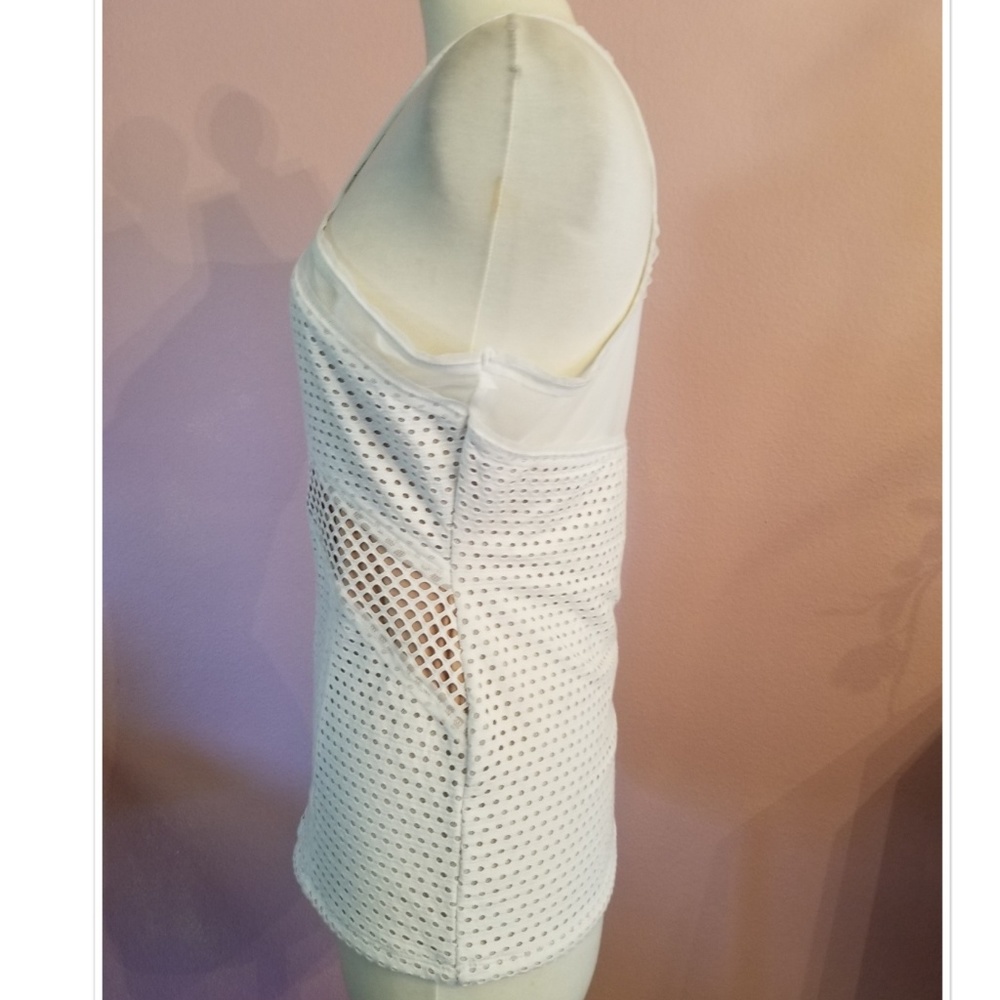 BCBGMaxAzria Katlin Geometric Mesh Tank - Picture 7 of 7